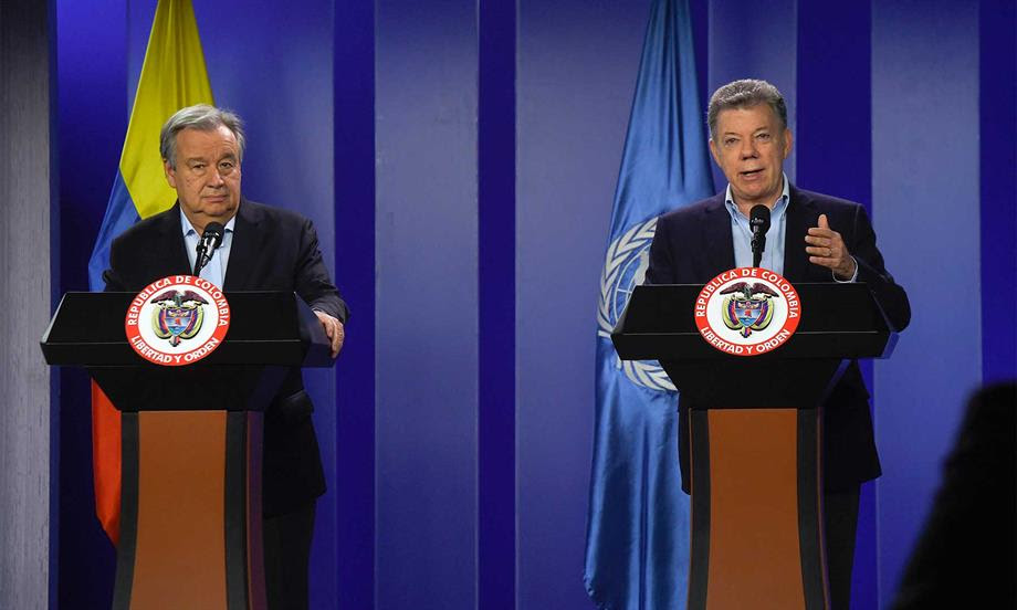 “Quiero afirmar todo el compromiso de las Naciones Unidas en la construcción de la paz de Colombia”: Secretario General ONU