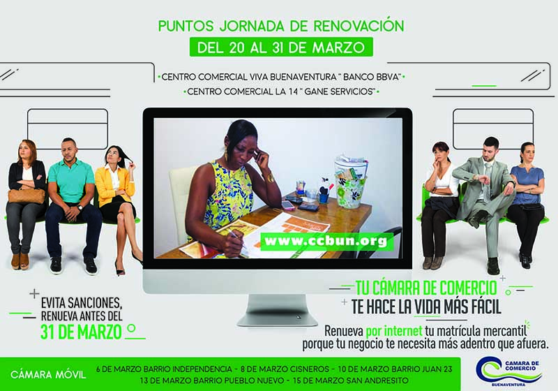Jornadas descentralizadas para la renovación de la matrícula mercantil