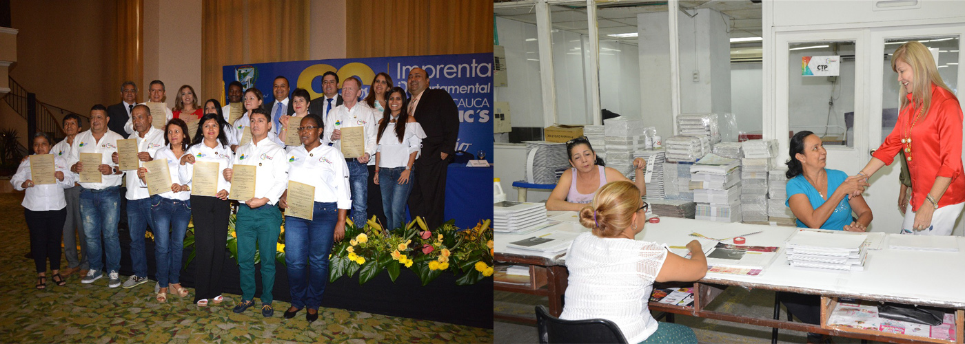 En sus 90 a&ntilde;os, la Imprenta Departamental recibió la máxima distinción de la Asamblea del Valle