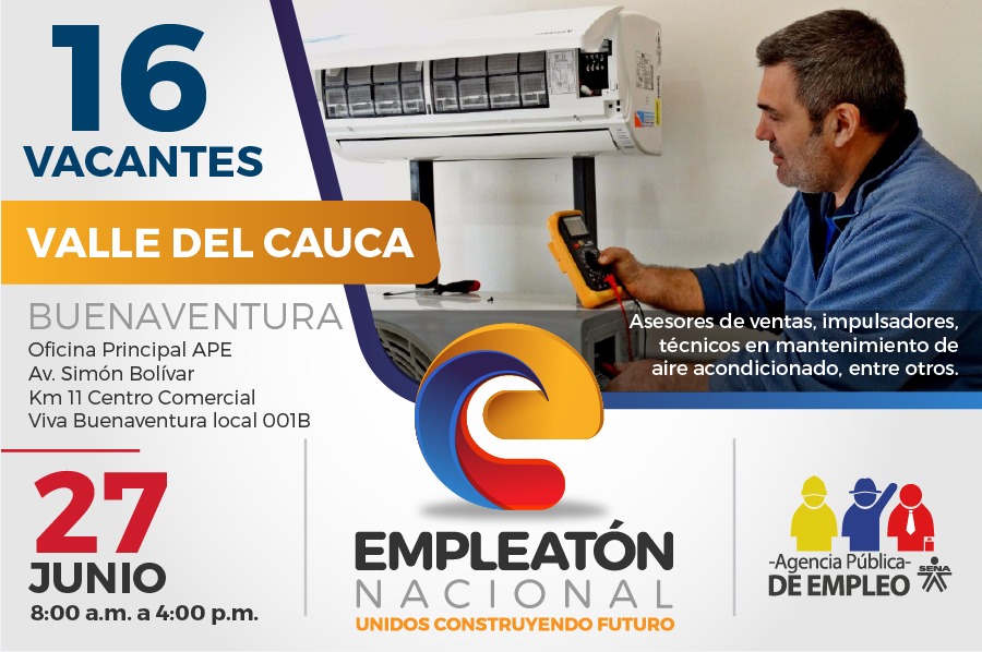 El 27 de junio se realizará una microrueda de empleo del Sena en Buenaventura