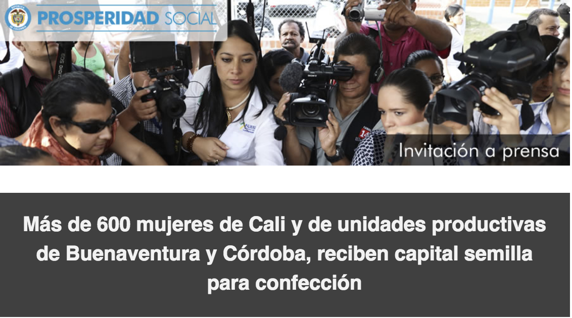 Más de 600 mujeres de Cali y de unidades productivas de Buenaventura y Córdoba, reciben capital semilla para confección