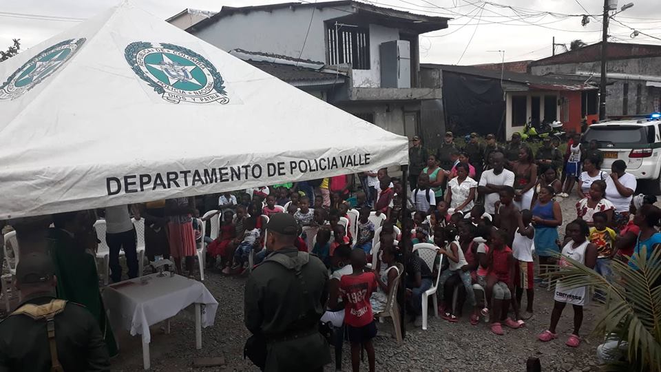 El Distrito Especial de Policía Buenaventura realizó misa en apoyo a las familias de uniformado y los dos ciudadanos secuestrados en Chocó