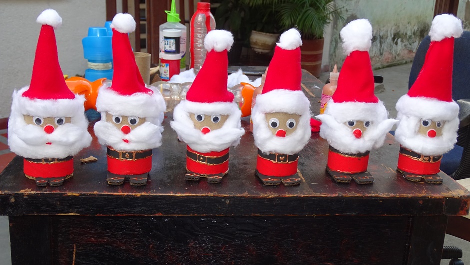 Papá Noel elaborado con material reutilizado: alternativa ambiental amigable en esta navidad en Tuluá