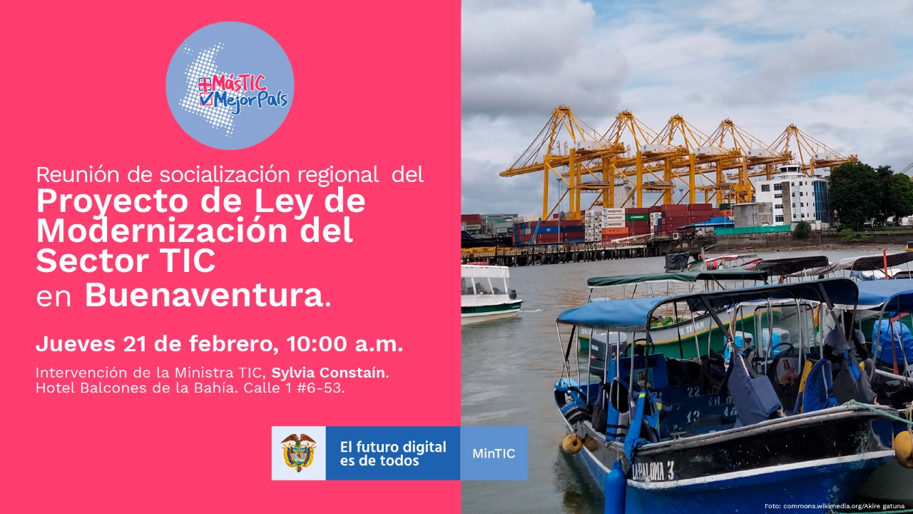 Conectividad: el reto de MinTIC el jueves 21 de febrero en Buenaventura
