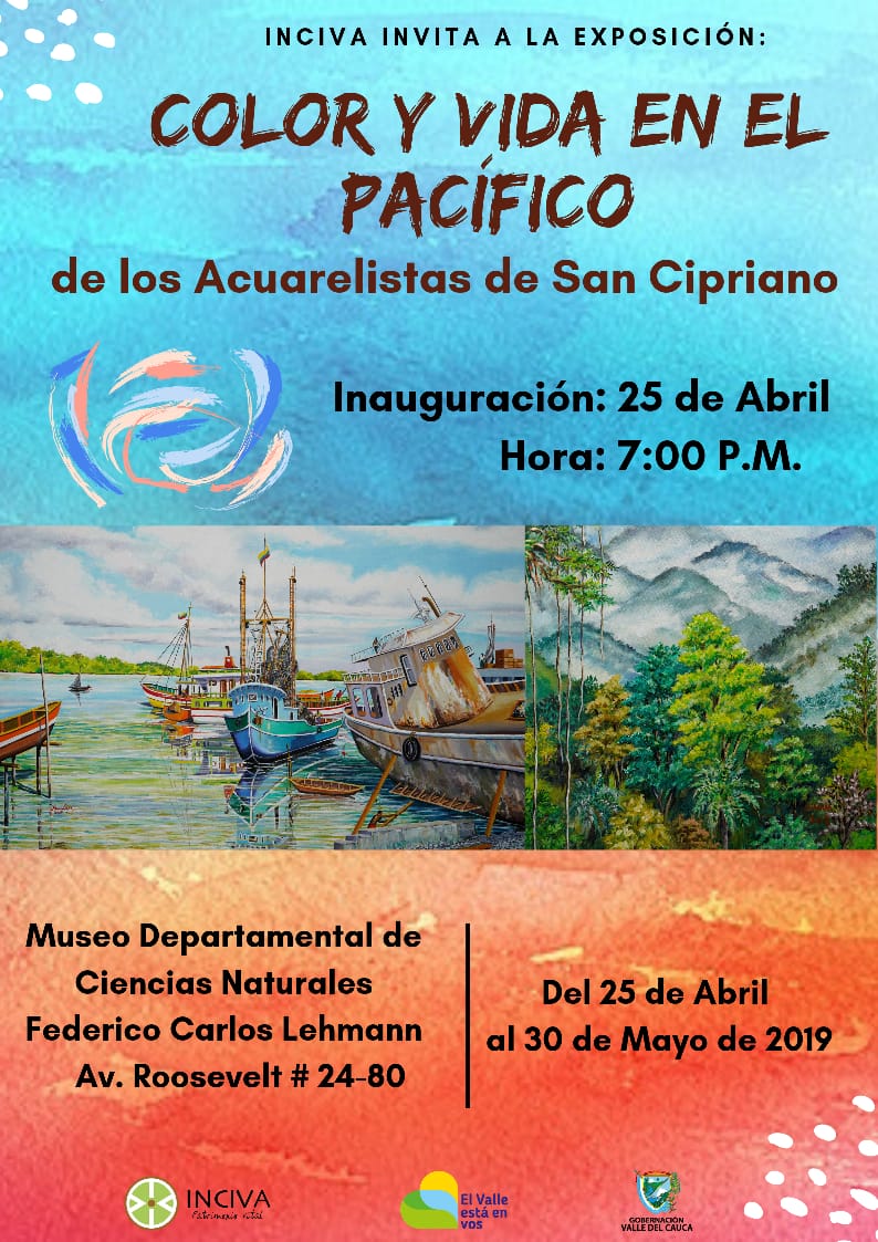 Del 25 de abril al 30 de mayo los Acuarelistas de San Cipriano realizarán exposición de sus obras en el museo de Inciva en Cali