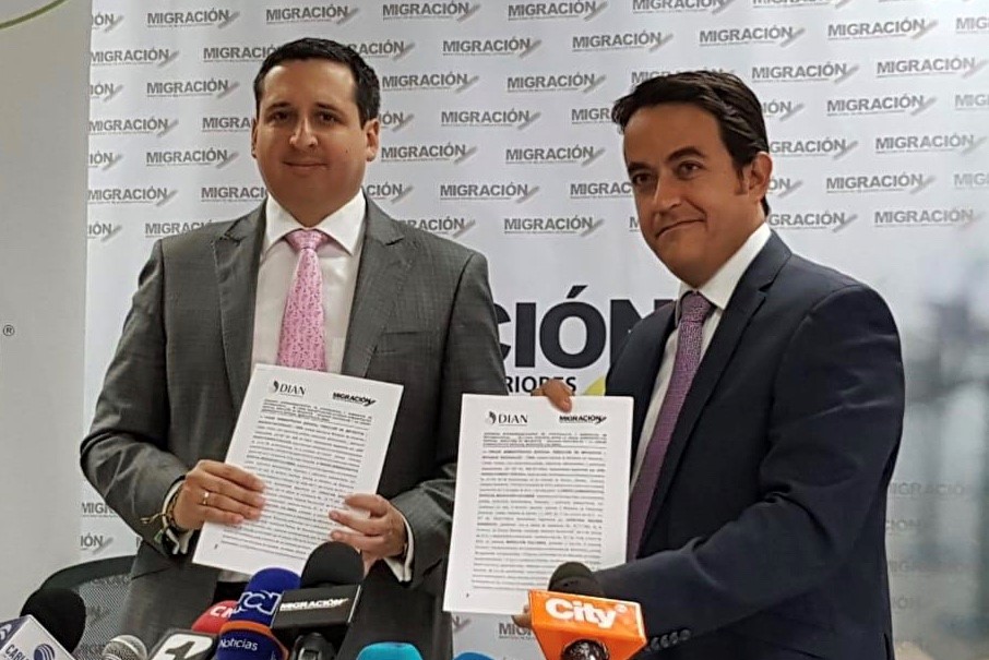 DIAN y Migración Colombia firman convenio de cooperación y suministro de información