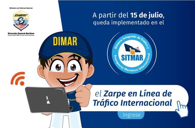 Dimar pone al servicio del gremio marítimo zarpe en línea para tráfico internacional
