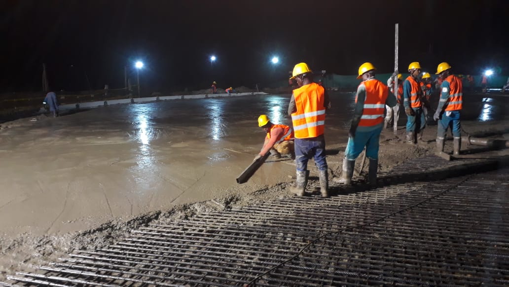 Se realizó la fundición de concreto en la base de los tanques de almacenamiento de agua de Loma Alta en Buenaventura
