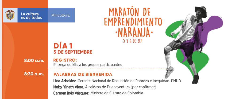 La Maratón de Emprendimiento Naranja, del Ministerio de Cultura, llega a Buenaventura a potenciar las industrias creativas y culturales