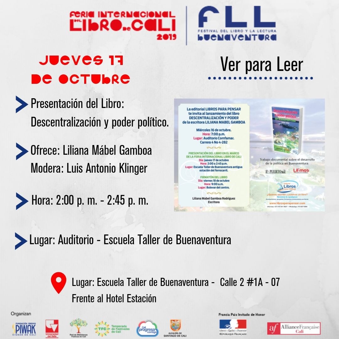 Continúa la programación del Festival del Libro y la Lectura en Buenaventura
