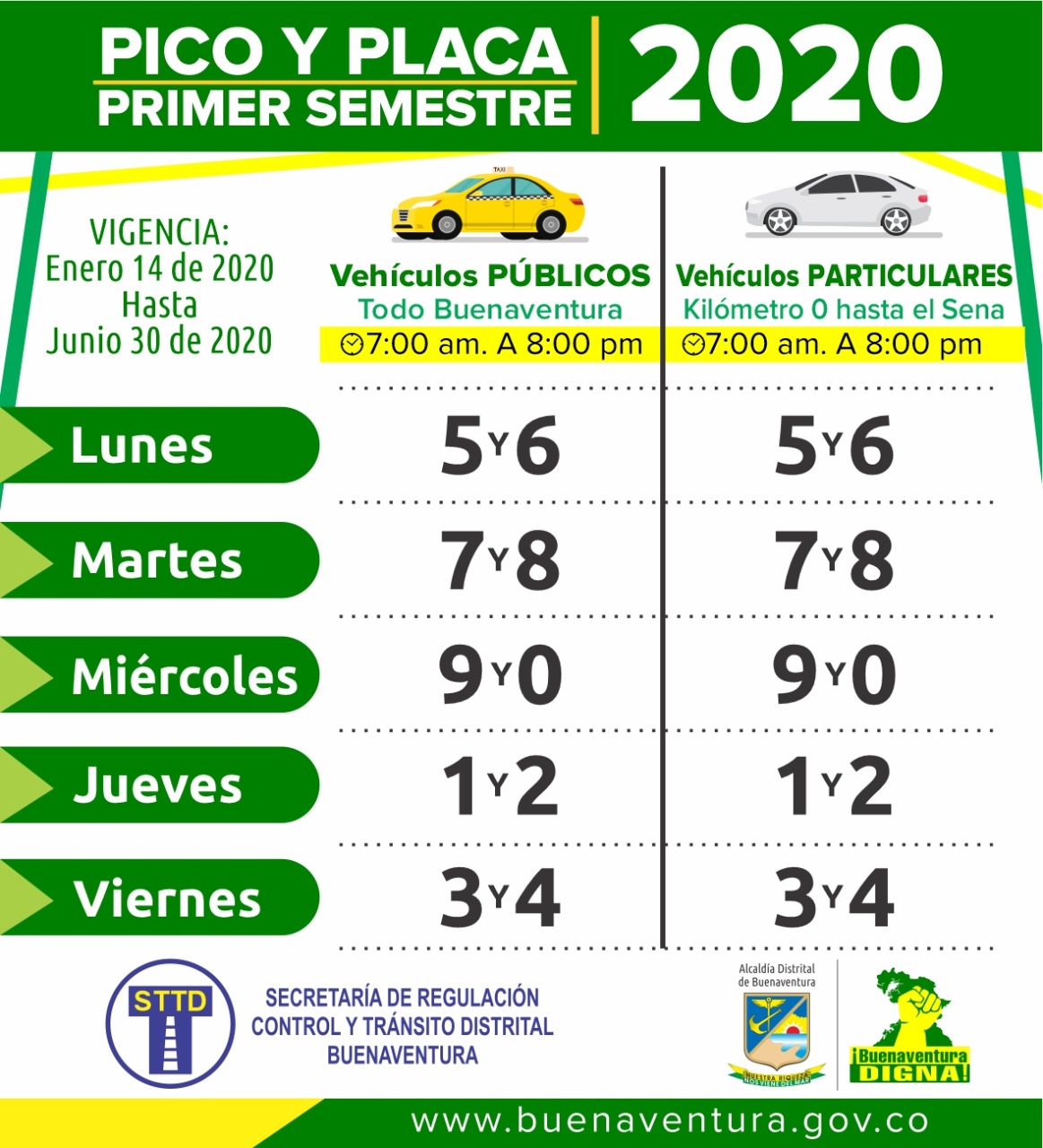 Las autoridades de tránsito realizan jornadas pedagógicas para los conductores buscando dar a conocer la nueva medida de pico y placa en Buenaventura