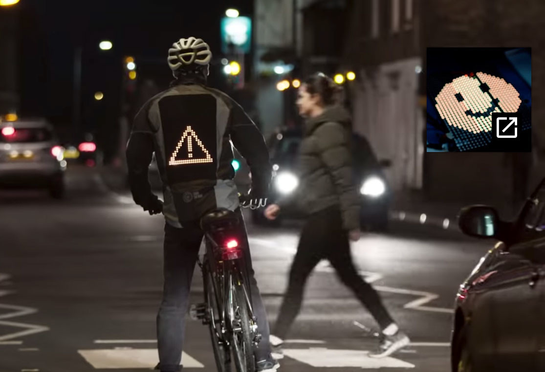 Una chaqueta con Emojis: la idea de Ford para prevenir los accidentes entre ciclistas y conductores