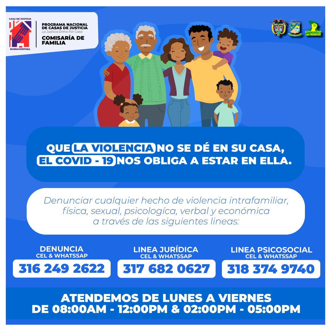 Casos de violencia intrafamiliar y de género se están atendiendo en la Casa de Justicia y Paz de Buenaventura