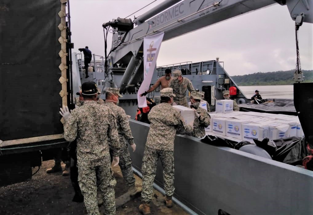 La Armada de Colombia llevó más de 140 toneladas de ayudas humanitarias al Litoral del San Juan, Docordó, Pizarro y Bajo Baudó en Chocó