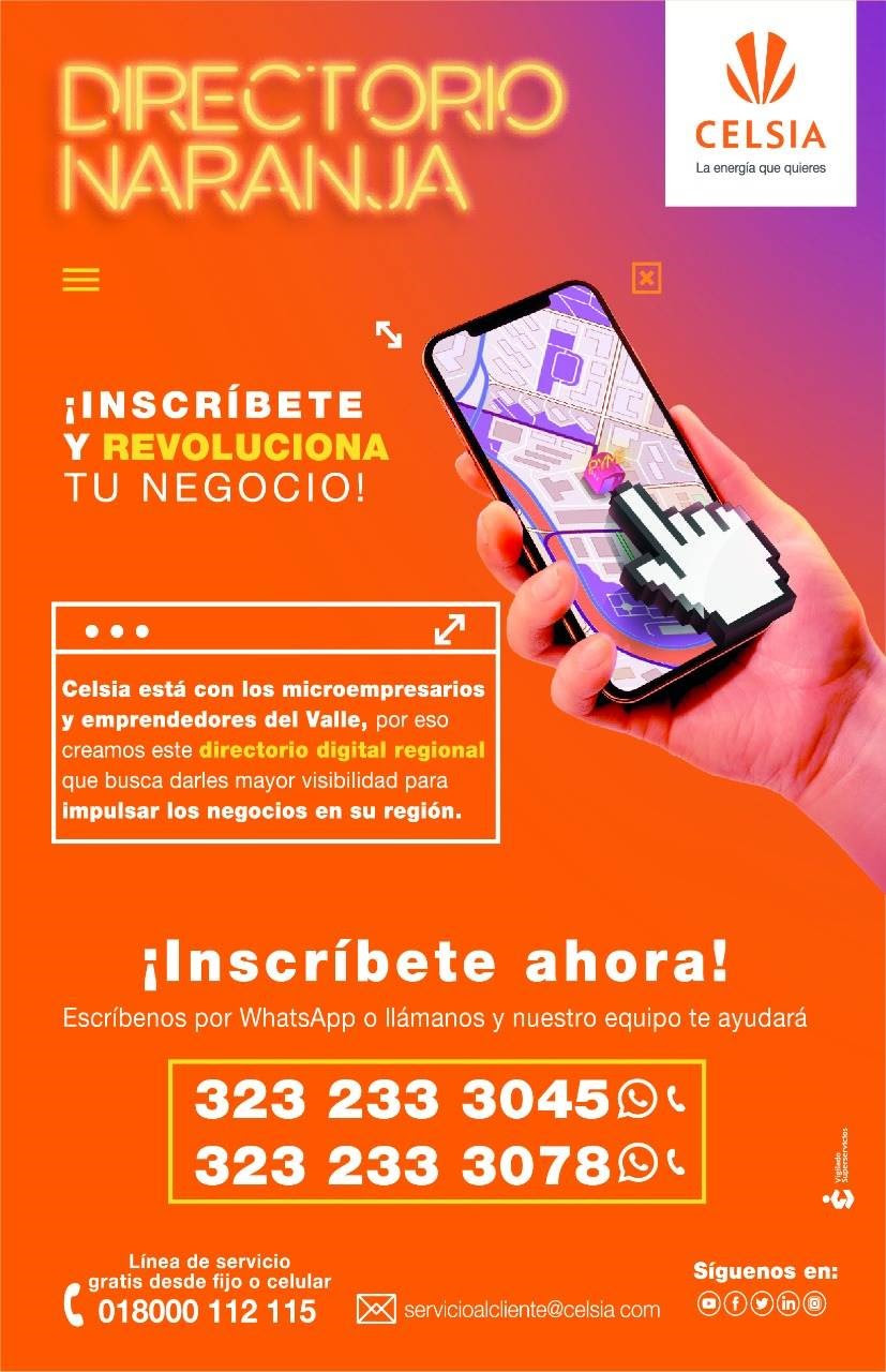 Celsia lanza Directorio Naranja para apoyar pymes, emprendimientos y compras locales en Valle y Tolima, van 1.000 negocios inscritos