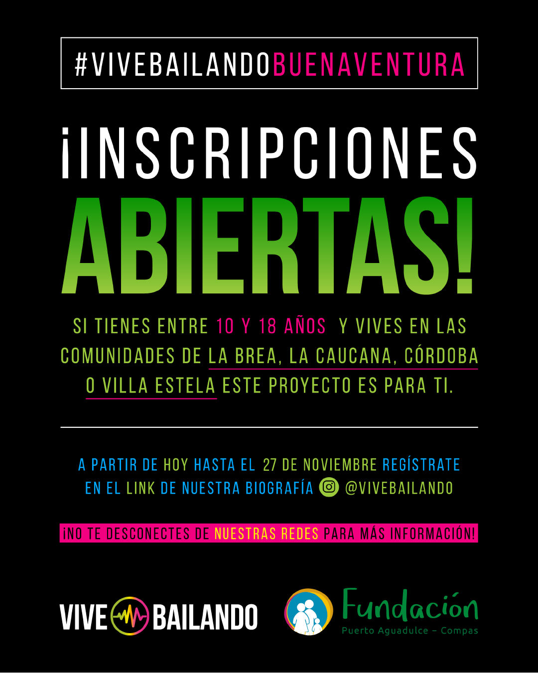 Vive Bailando y la Fundación Puerto Aguadulce - Compas regresan a las zonas rurales de Buenaventura para seguir potenciando el desarrollo de los jóvenes a través del baile