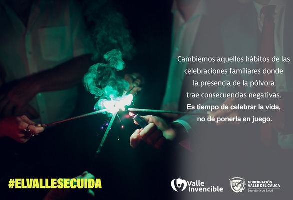 La Gobernación del Valle insiste en el no uso de la pólvora para evitar afectaciones a menores de edad, adultos mayores y la fauna