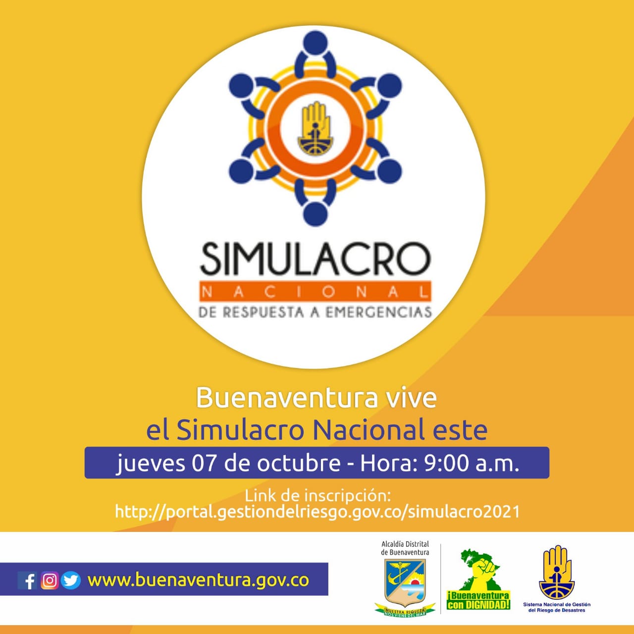 Continúan las gestiones en Buenaventura para participar en el Simulacro Nacional de Respuesta a Emergencias
