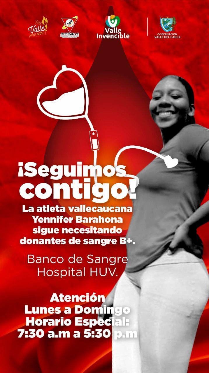 Campaña de donación de sangre B para la atleta Yennifer Barahona
