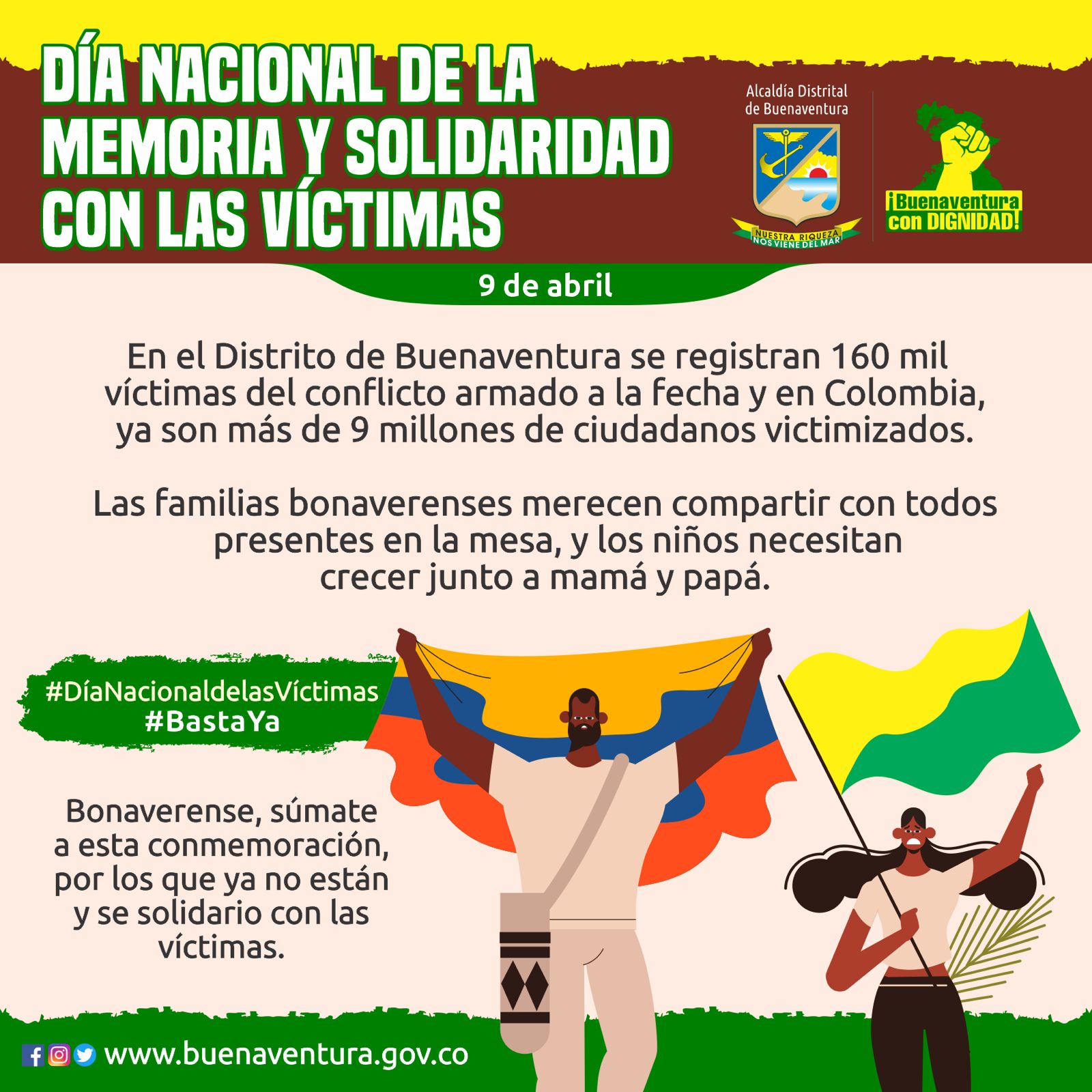 La Alcaldía Distrital de Buenaventura conmemorará el Día Nacional de las Víctimas
