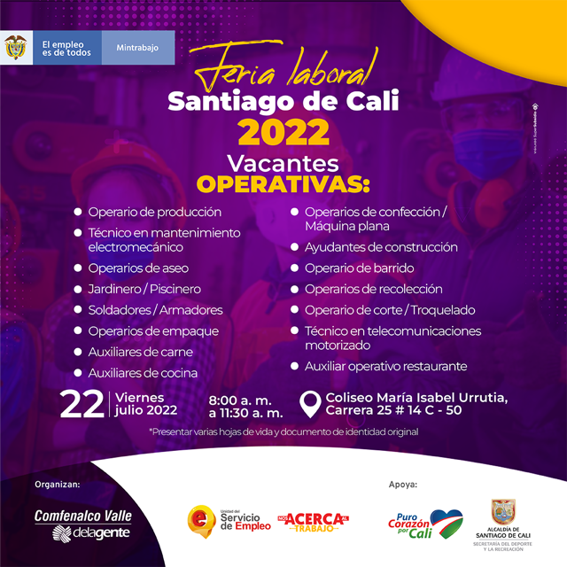 Comfenalco Valle realizará feria laboral en el oriente de Cali: hay más de 1.500 vacantes