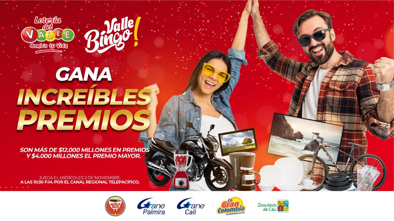 Sorteo de la Lotería llega este miércoles 2 de noviembre con &lsquo;Valle Bingo&rsquo; y &lsquo;Raspe y Gane&rsquo;