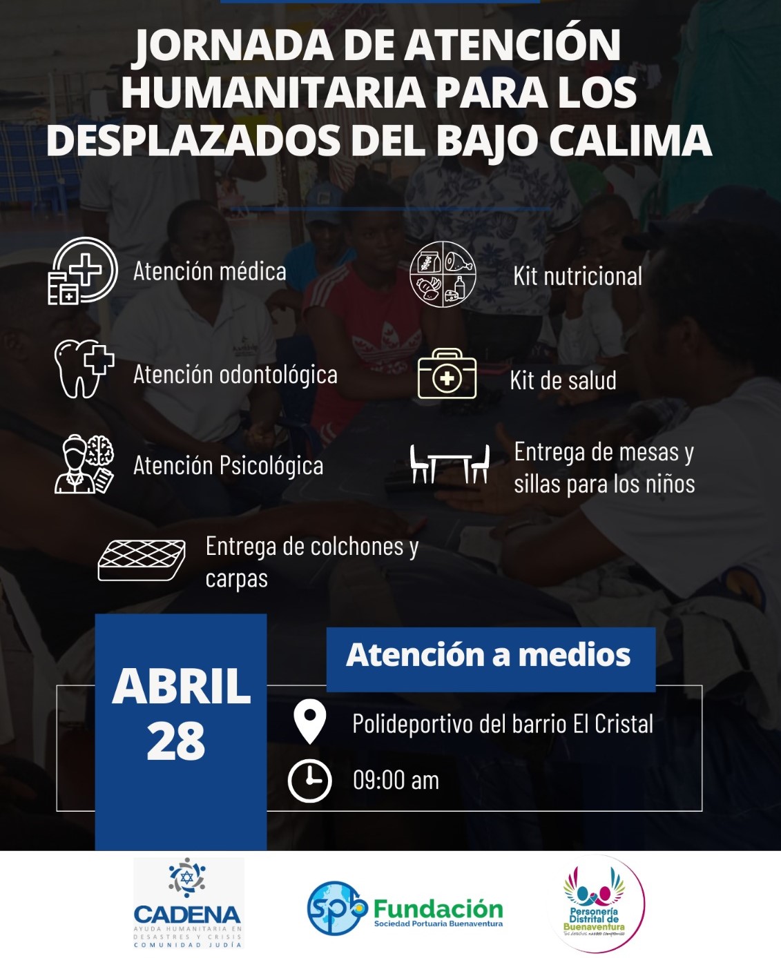 Familias que salieron desplazadas del Bajo Calima serán beneficiadas con jornada de atención humanitaria