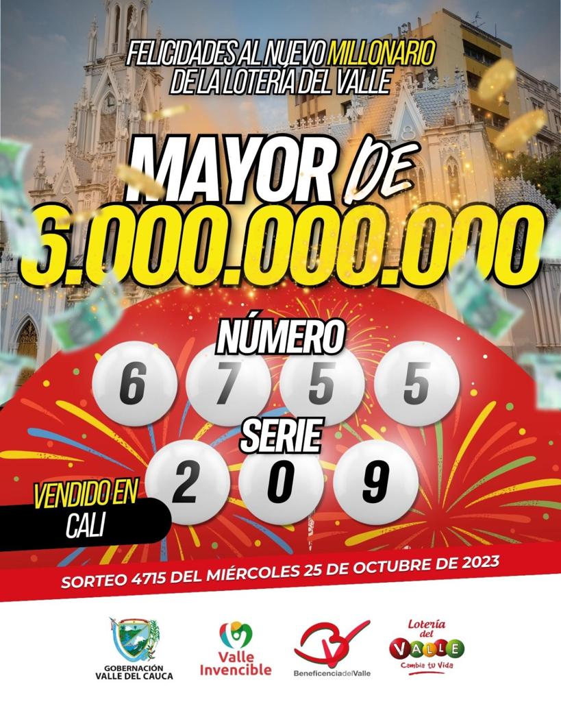 Cayó en Cali el premio Mayor de la Lotería del Valle!
