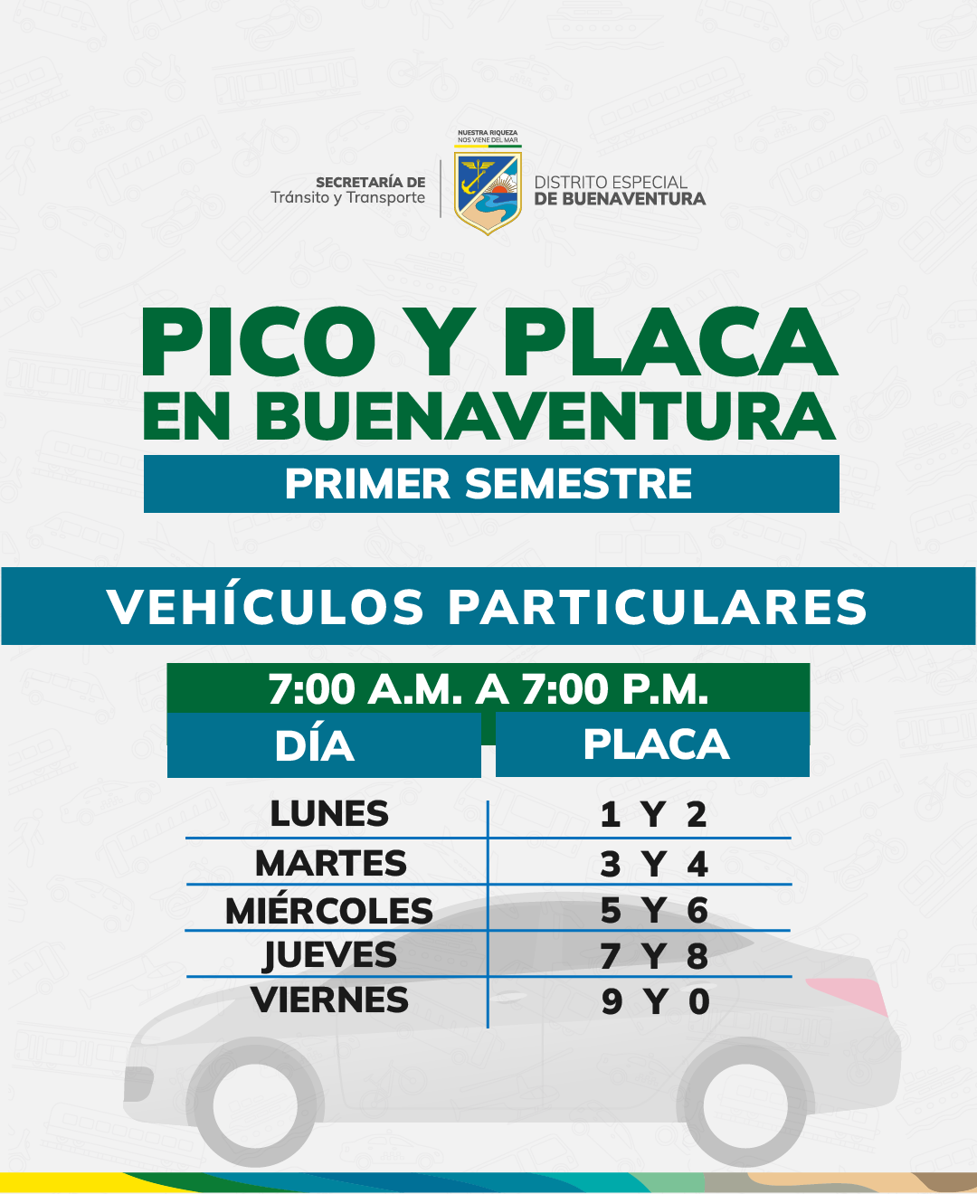 Buenaventura definió la nueva rotación del pico y placa para el primer semestre de 2026