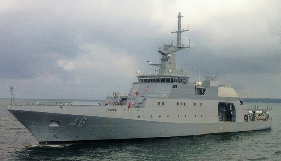 Patrullero oceánico ARC 20 de julio arriba a la Base Naval de Málaga