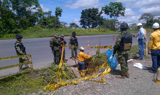 Armada y Policía ubican y sellan válvula de extracción ilegal de combustible en Buenaventura