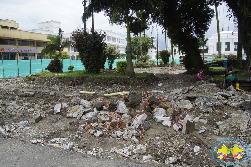 Lento avance en inicio de construcción del bulevar del centro de Buenaventura