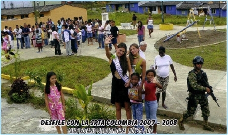La Señorita Colombia 2008 -2009 Michelle Brouillard, visita nuestra ciudad en acto benéfico para el barrio Rotario de las Reinas