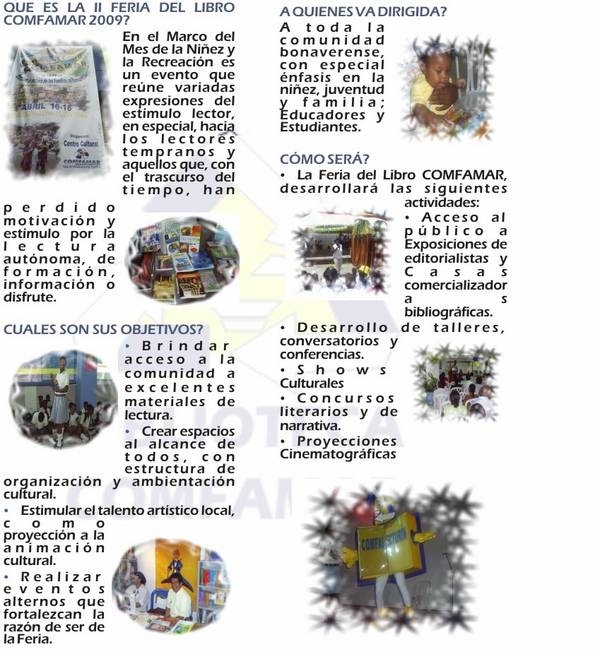 Todo está dispuesto por parte de Comfamar para  la II Feria del Libro
