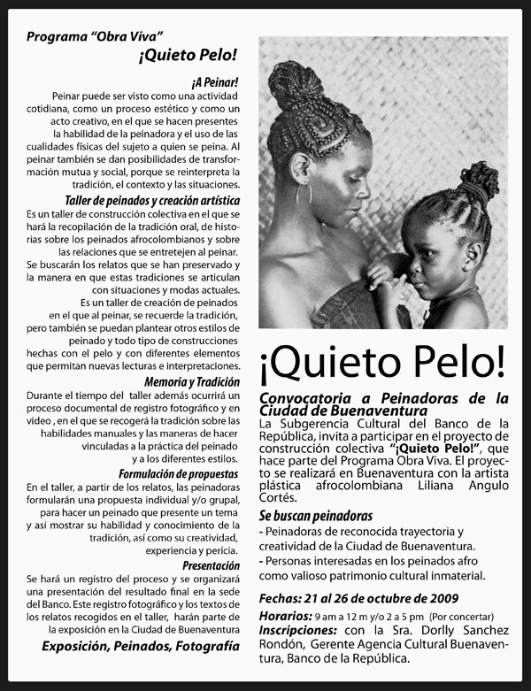 Convocatoria a peinadoras de la ciudad de Buenaventura