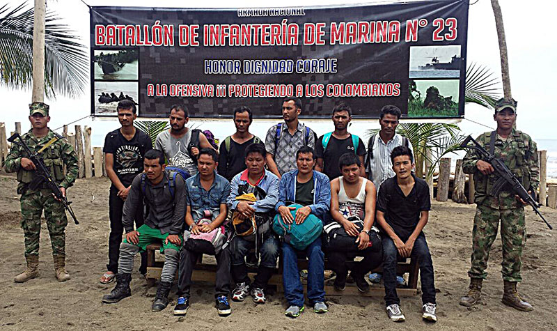 Armada Nacional halla 12 migrantes ilegales en el Chocó