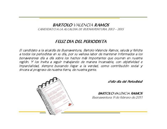 Felicidades a todos los periodistas