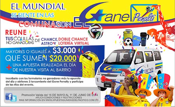 Atención, atención… Gane Buenaventura y Dagua llega a tu comuna con el Gane Penalti