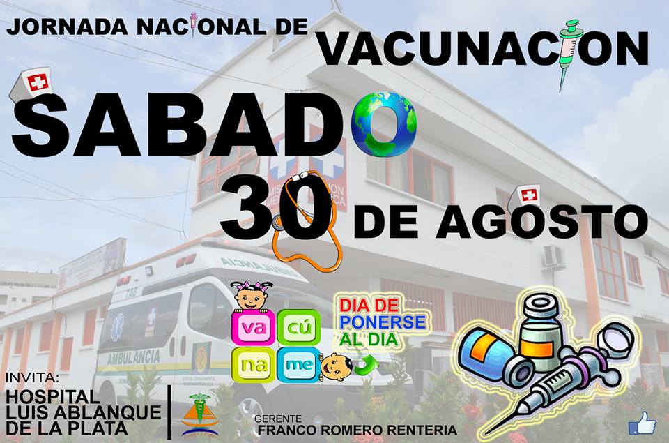 La ESE Luis Ablanque de La Plata invita a la Jornada de Vacunación el sábado 30 de agosto