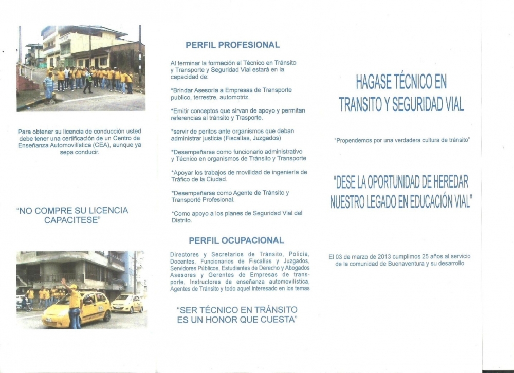 Hágase Técnico en Tránsito y Seguridad Vial