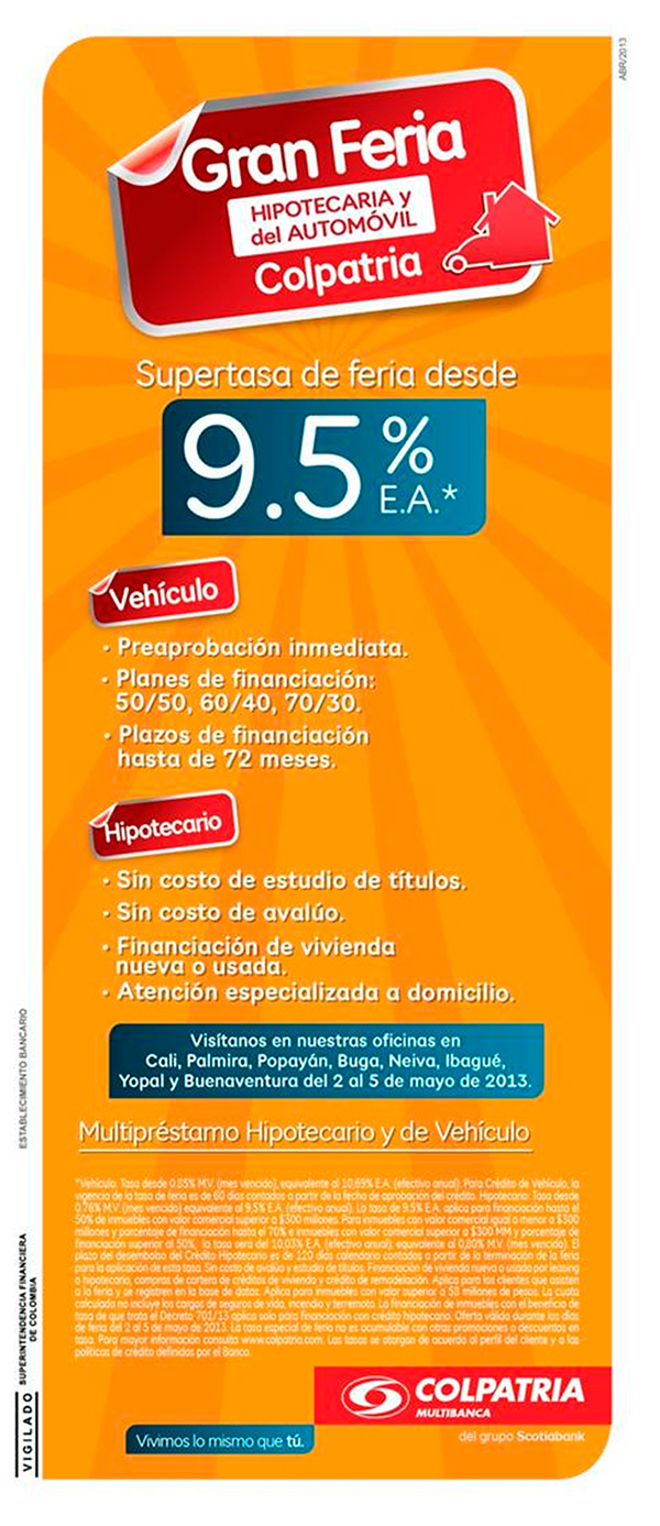 Feria de Colpatria en el centro Comercial Viva Buenaventura