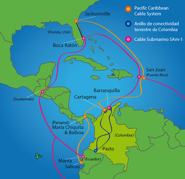 Telefónica multiplicará por 50 la capacidad de conexión internacional de Colombia