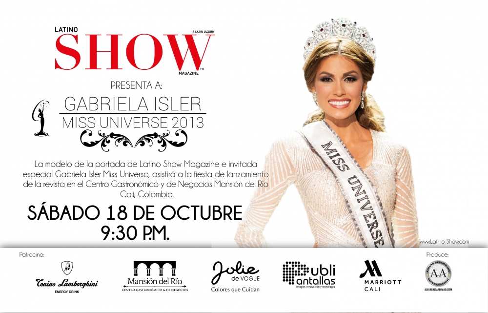 Por primera vez en Colombia: Gabriela Isler, Miss Universo 2013