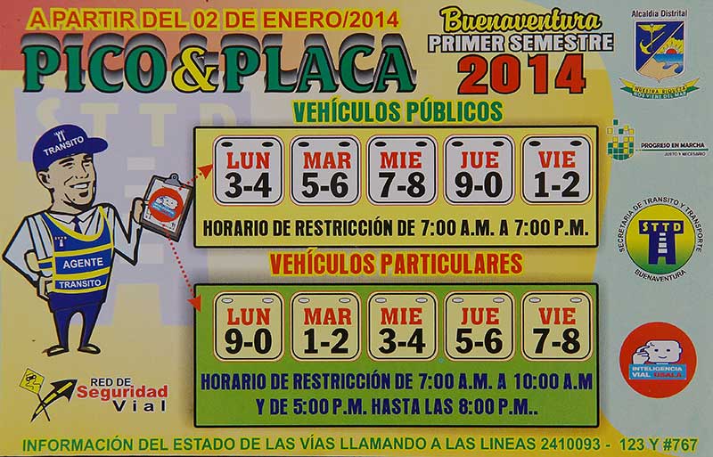 Así quedó el pico y placa en Buenaventura