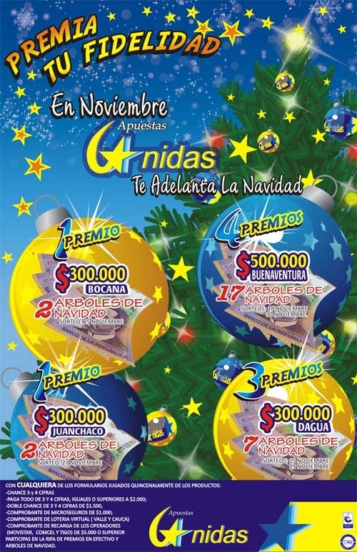 En noviembre Apuestas Unidas se adelanta a la Navidad
