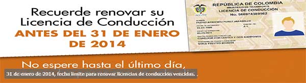 Hasta el 31 de enero de 2014 hay plazo para renovar de la licencia de conducción