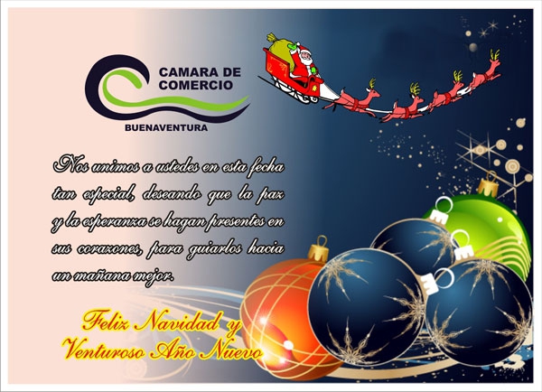 Saludo de navidad y año nuevo de la Cámara de Comercio