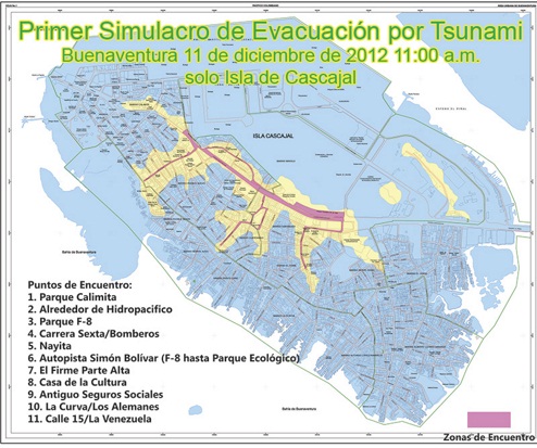 Todo listo para el Simulacro de Evacuación por Tsunami en la Isla de Cascajal