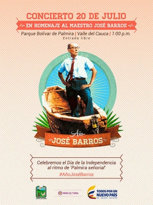 Ocho artistas rendirán tributo al maestro José Barros en el Concierto Nacional del 20 de julio en Palmira