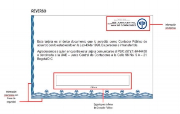 A partir de enero de 2017, cambia el diseño de la Tarjeta Profesional de Contador Público